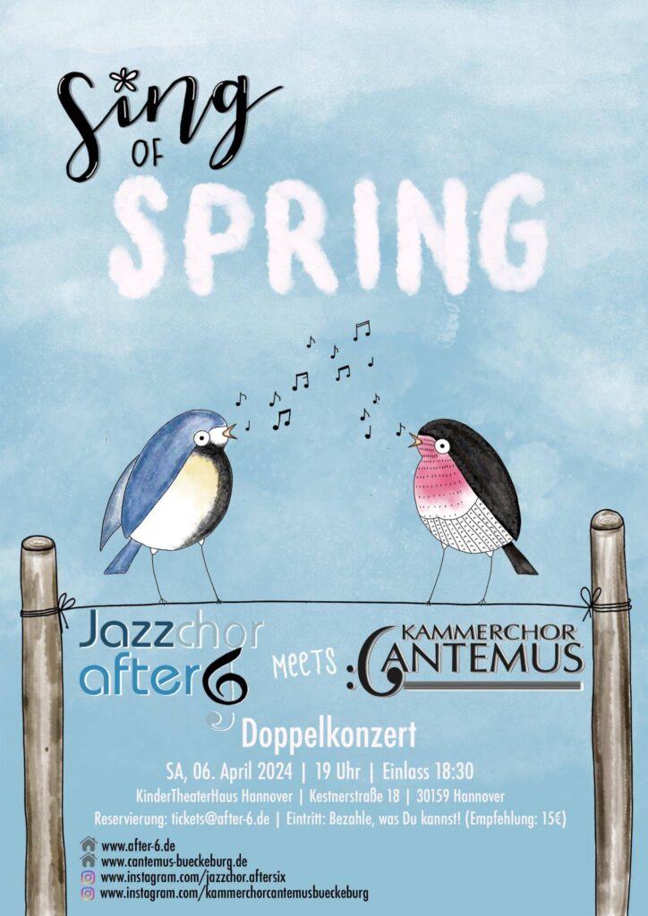 Plakat für das Doppelkonzert mit dem Jazzchor After Six & Cantemus